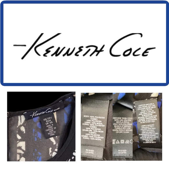 KENNETH COLE NY XS Black Semi-Sheer 2 Layers Fitted Blouse Classic Holiday - Picture 13 of 16